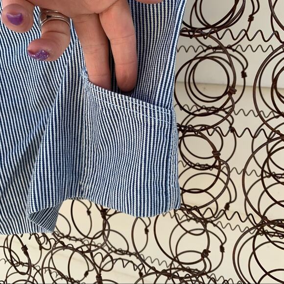 Vintage Lee railroad stripe denim jean shorts size 40 - Picture 6 of 6